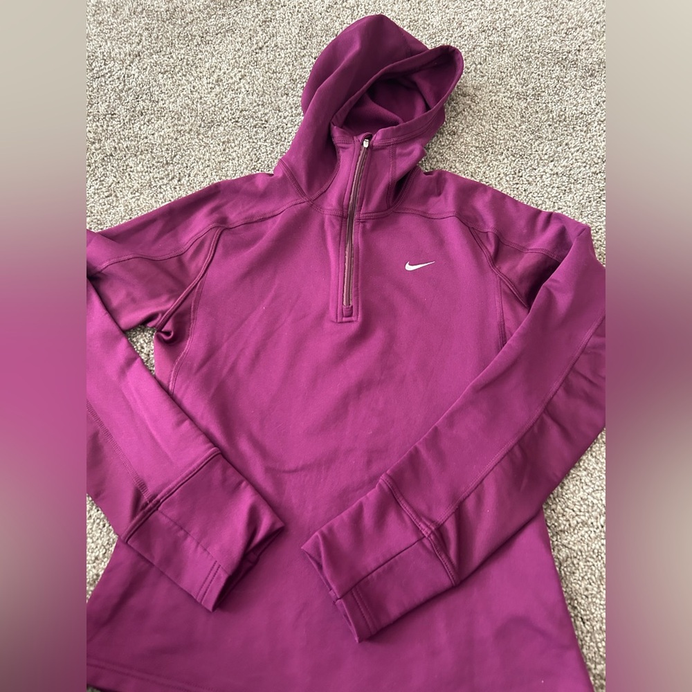 Nike Maroon Quarter-Zip Hoodie